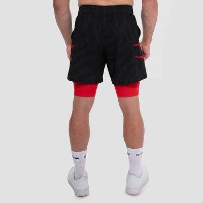 GymBeam Grind Black 2in1 pánské šortky