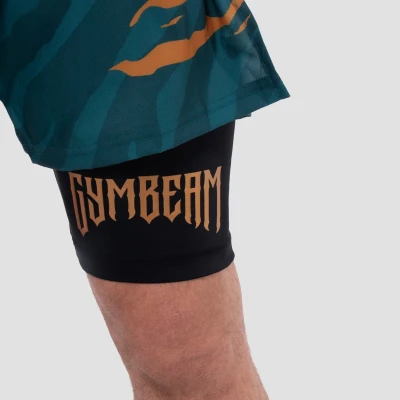 GymBeam Grind Teal pánské 2in1 šortky