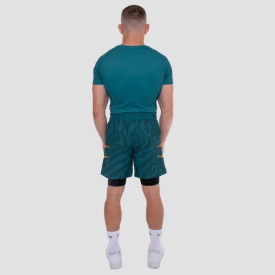 GymBeam Grind Teal pánské 2in1 šortky