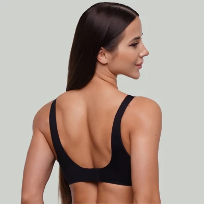 GymBeam Bezešvá podprsenka Black