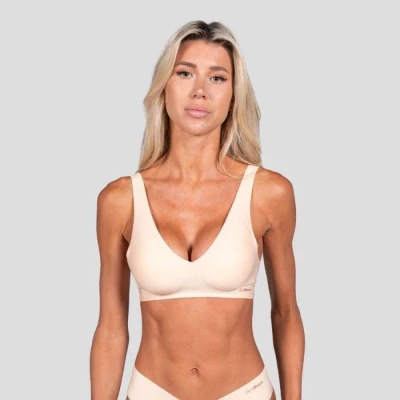 GymBeam Bezešvá podprsenka Comfy Beige GymBeam Bezešvá podprsenka Comfy Beige