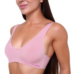 GymBeam Bezešvá podprsenka Dusty Rose