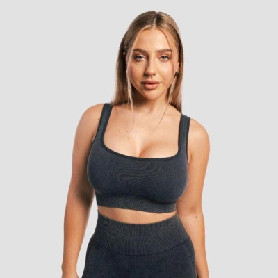 GymBeam Bezešvá sportovní podprsenka Lift Coal GymBeam Bezešvá sportovní podprsenka Lift Coal