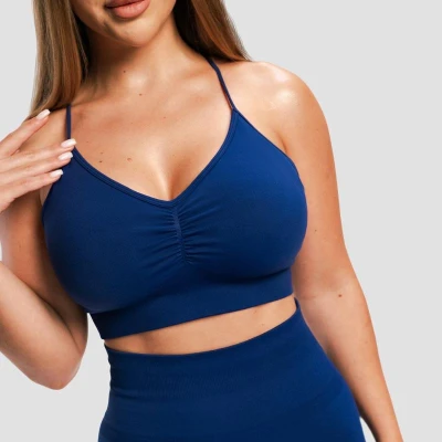 GymBeam Bezešvá sportovní podprsenka Sculpt Navy
