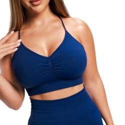 GymBeam Bezešvá sportovní podprsenka Sculpt Navy