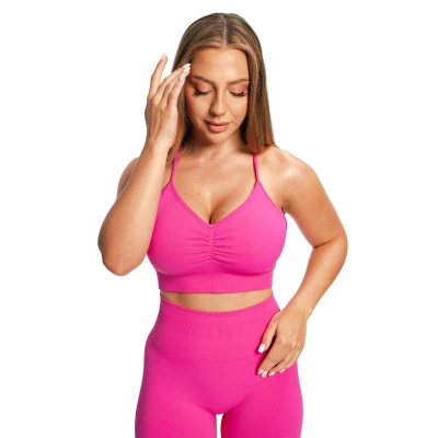 GymBeam Bezešvá sportovní podprsenka Sculpt Rose