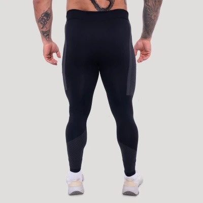 GymBeam Bezešvé legíny OG1 Black/Grey