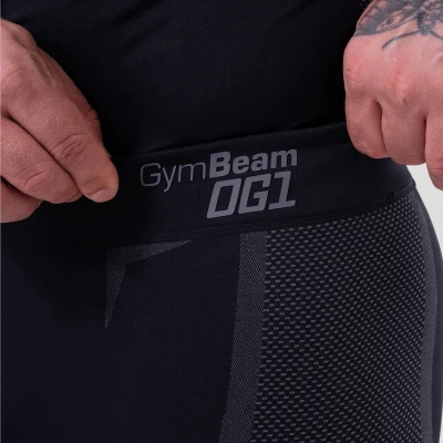 GymBeam Bezešvé legíny OG1 Black/Grey