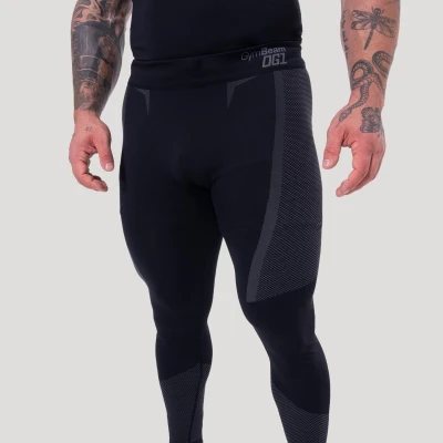 GymBeam Bezešvé legíny OG1 Black/Grey