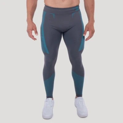 GymBeam Bezešvé legíny OG1 Grey/Blue