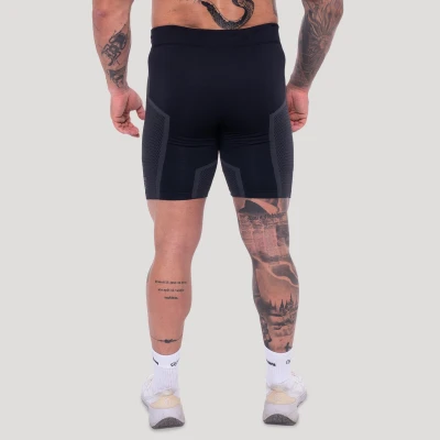 GymBeam Bezešvé šortky OG1 Black/Grey