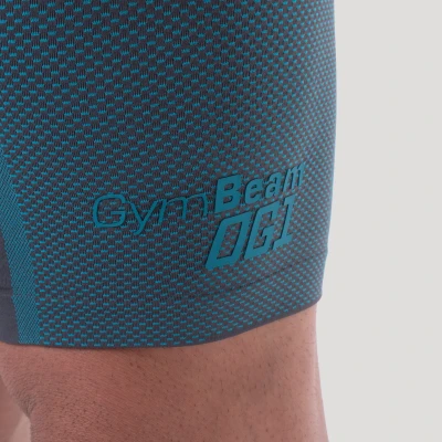 GymBeam OG1 Grey/Blue pánské bezešvé šortky
