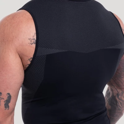 GymBeam Bezešvé tílko OG1 Black/Grey