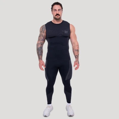 GymBeam Bezešvé tílko OG1 Black/Grey
