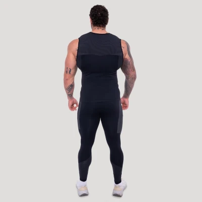 GymBeam Bezešvé tílko OG1 Black/Grey