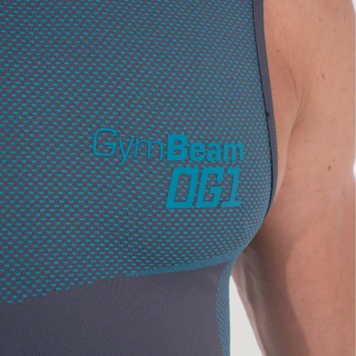 GymBeam Bezešvé tílko OG1 Grey/Blue