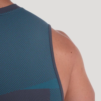 GymBeam Bezešvé tílko OG1 Grey/Blue