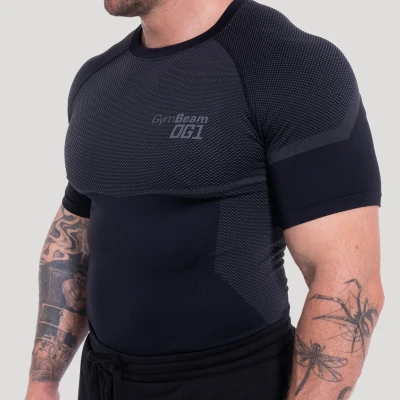 GymBeam Bezešvé tričko OG1 Black/Grey