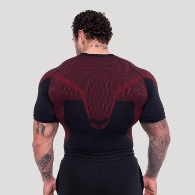 GymBeam Bezešvé tričko OG1 Black/Red