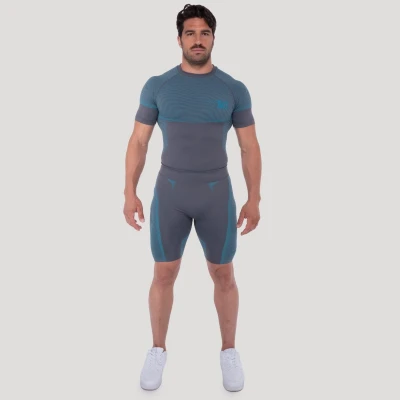 GymBeam Bezešvé tričko OG1 Grey/Blue