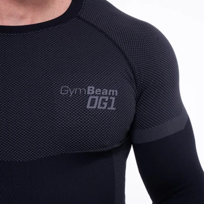 GymBeam Bezešvé tričko s dlouhým rukávem OG1 Black/Grey