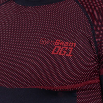 GymBeam Bezešvé tričko s dlouhým rukávem OG1 Black/Red