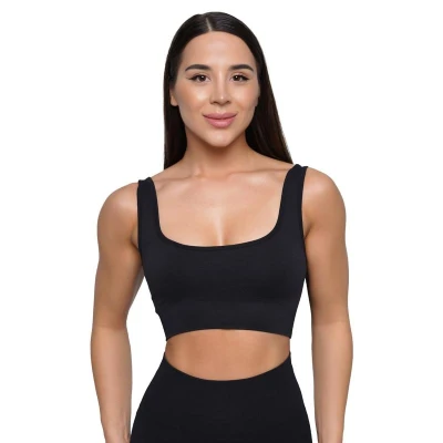 GymBeam Bezešvá sportovní podprsenka Lift Black