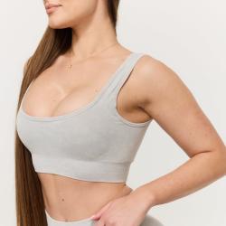 GymBeam Bezešvá sportovní podprsenka Lift Grey