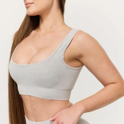 GymBeam Bezešvá sportovní podprsenka Lift Grey