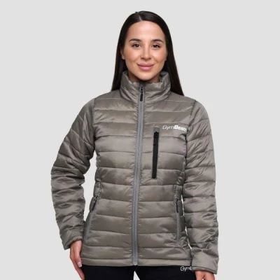 GymBeam Dámská bunda Puffer Vetiver/Black GymBeam Dámská bunda Puffer Vetiver/Black
