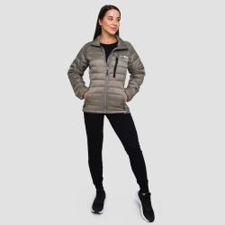 GymBeam Dámská bunda Puffer Vetiver/Black