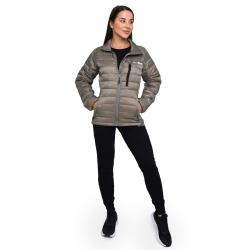 GymBeam Dámská bunda Puffer Vetiver/Black
