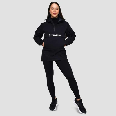 GymBeam Dámská bunda Rain Smock Black POUZE S (VÝPRODEJ)