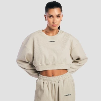 GymBeam Dámská mikina Cropped Aura Grey GymBeam Dámská mikina Cropped Aura Grey