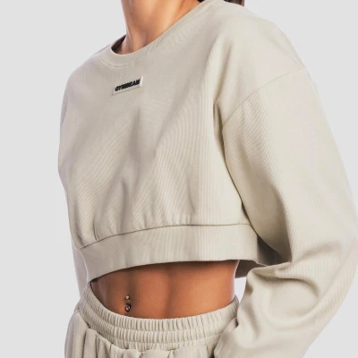 GymBeam Dámská mikina Cropped Aura Grey