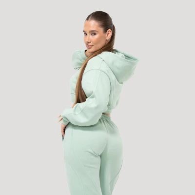 GymBeam Dámská mikina Cropped Mochi Green