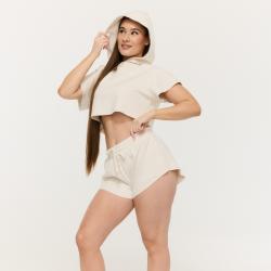 GymBeam Women‘s Relay Cropped Hoodie Pearl