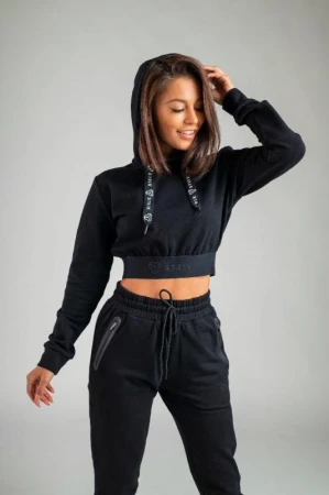 STRIX Dámská mikina Essential Cropped Hoodie Black