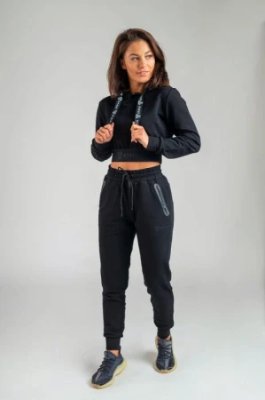 STRIX Dámská mikina Essential Cropped Hoodie Black