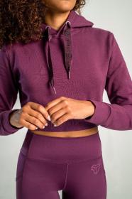 STRIX Dámská mikina Essential Cropped Hoodie Plum