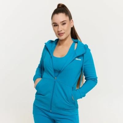 GymBeam Dámská mikina se zipem Limitless Aquamarine