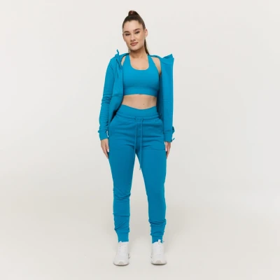 GymBeam Dámská mikina se zipem Limitless Aquamarine
