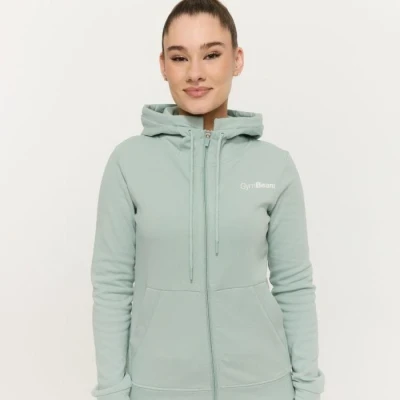 GymBeam Dámská mikina se zipem Limitless Eucalypt POUZE XXL (VÝPRODEJ)