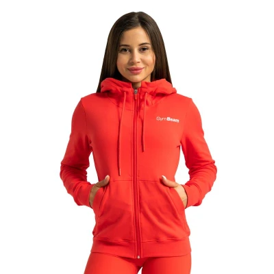 GymBeam Dámská mikina se zipem Limitless Hot Red