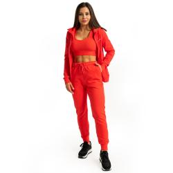 GymBeam Dámská mikina se zipem Limitless Hot Red