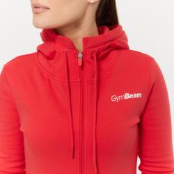GymBeam Dámská mikina se zipem Limitless Hot Red