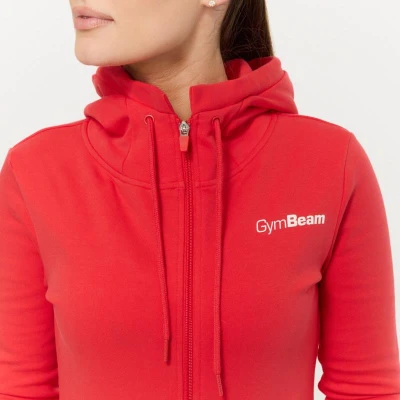 GymBeam Dámská mikina se zipem Limitless Hot Red