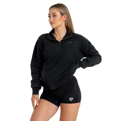 GymBeam STRIX Washed Black dámská mikina