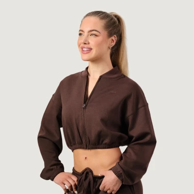 GymBeam Dámská mikina Zip-Up NEO Mocha