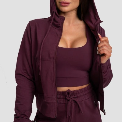GymBeam Dámská mikina Zip-up TRN Eggplant